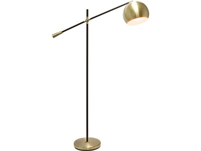 Lalia Home Studio Loft 59" Antique Brass/Matte Black Floor Lamp with Dome Shade (LHF-5015-AB)