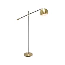 Lalia Home Studio Loft 59 Antique Brass/Matte Black Floor Lamp with Dome Shade (LHF-5015-AB)