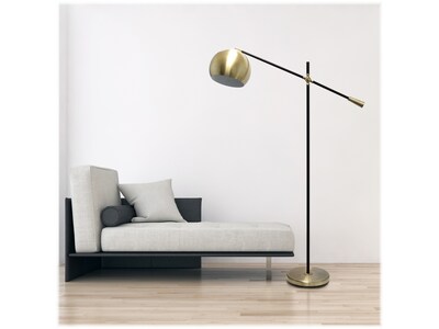 Lalia Home Studio Loft 59" Antique Brass/Matte Black Floor Lamp with Dome Shade (LHF-5015-AB)