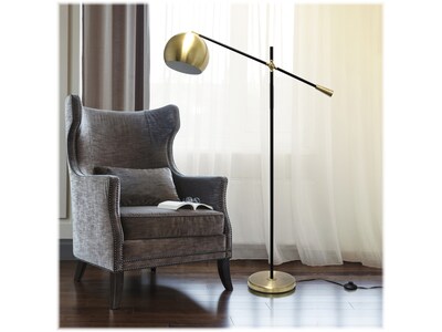 Lalia Home Studio Loft 59" Antique Brass/Matte Black Floor Lamp with Dome Shade (LHF-5015-AB)