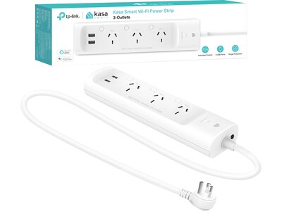 TP-LINK Kasa Smart 3-Outlet 2-USB Port Surge Protector, White (KP303)