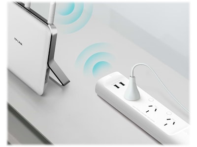 TP-LINK Kasa Smart 3-Outlet 2-USB Port Surge Protector, White (KP303)