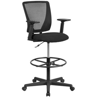 Flash Furniture Harper Ergonomic Mesh Fabric Swivel Mid-Back Drafting Chair, Black (GO2100A)