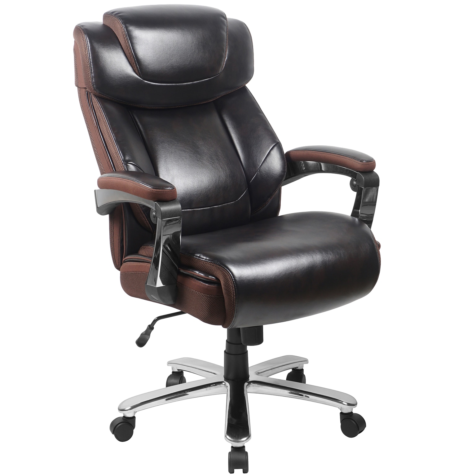 Flash Furniture Hercules Series Ergonomic LeatherSoft Swivel Big & Tall Executive Office Chair, Brown (GO2223BN)