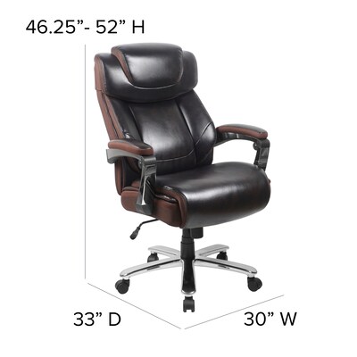 Flash Furniture Hercules Series Ergonomic LeatherSoft Swivel Big & Tall Executive Office Chair, Brown (GO2223BN)