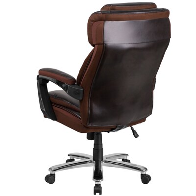 Flash Furniture Hercules Series Ergonomic LeatherSoft Swivel Big & Tall Executive Office Chair, Brown (GO2223BN)