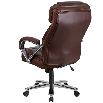 Flash Furniture HERCULES Series Ergonomic LeatherSoft Swivel Big & Tall Executive Office Chair, Brown (GO2092M1BN)