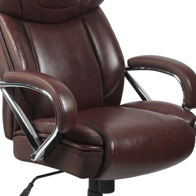 Flash Furniture HERCULES Series Ergonomic LeatherSoft Swivel Big & Tall Executive Office Chair, Brown (GO2092M1BN)