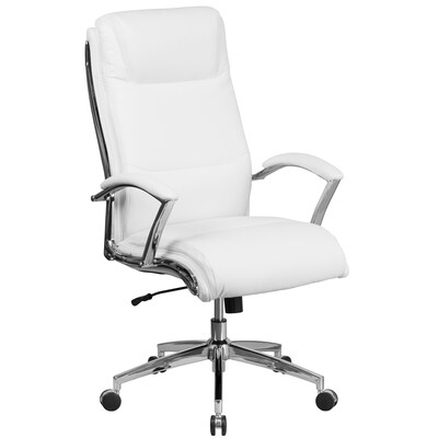 Flash Furniture Rebecca LeatherSoft Swivel High Back Executive Office Chair, White (GO2192WH)