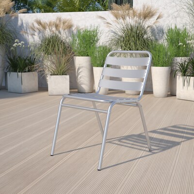 Flash Furniture Aluminum Commercial Indoor-Outdoor Armless Restaurant Stack Chair