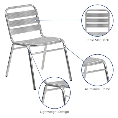 Flash Furniture Aluminum Commercial Indoor-Outdoor Armless Restaurant Stack Chair