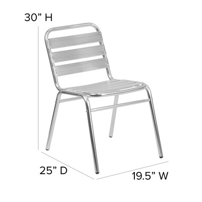 Flash Furniture Aluminum Commercial Indoor-Outdoor Armless Restaurant Stack Chair