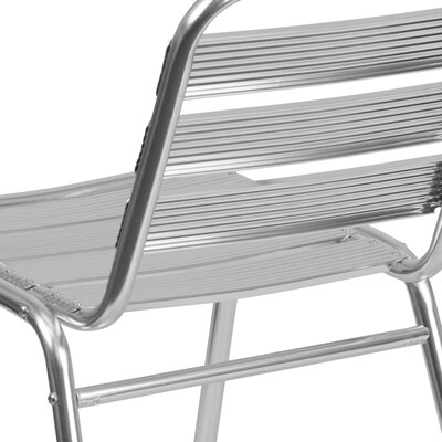 Flash Furniture Aluminum Commercial Indoor-Outdoor Armless Restaurant Stack Chair
