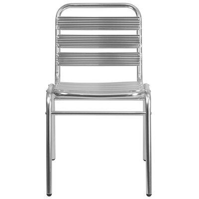Flash Furniture Aluminum Commercial Indoor-Outdoor Armless Restaurant Stack Chair