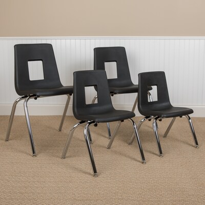 Advantage Black Student Stack School Chair - 12 25 Pack (ADVSSC12BLK25) | Quill