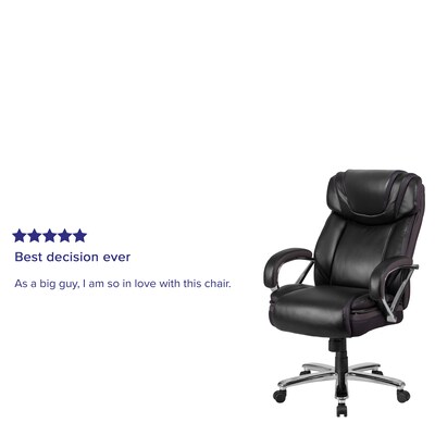 Flash Furniture HERCULES Series Ergonomic LeatherSoft Swivel Big & Tall Executive Office Chair, Black (GO2092M1BK)