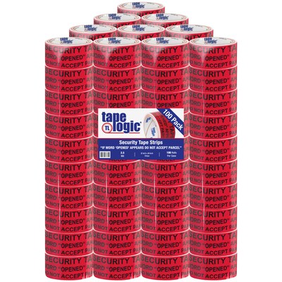Tape Logic 2 x 9 x 2.5 mil Secure Tape Strip,  Red, 100/Carton (T902009)
