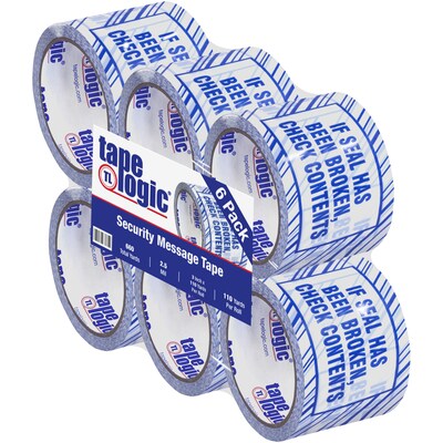 Tape Logic 3 x 110 yds. x 2.5 mil IF SEAL HAS BEEN… Security Tape,  Blue/White,  6/Pk