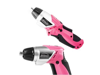 Apollo Tools 3.6V Lithium-Ion Rechargeable Screwdriver with 45-Piece Accessory Set, Pink (DT4944P)