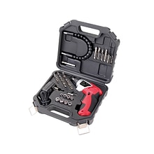 Apollo Tools 3.6V Lithium-Ion Rechargeable Screwdriver with 45-Piece Accessory Set, Red (DT4944)