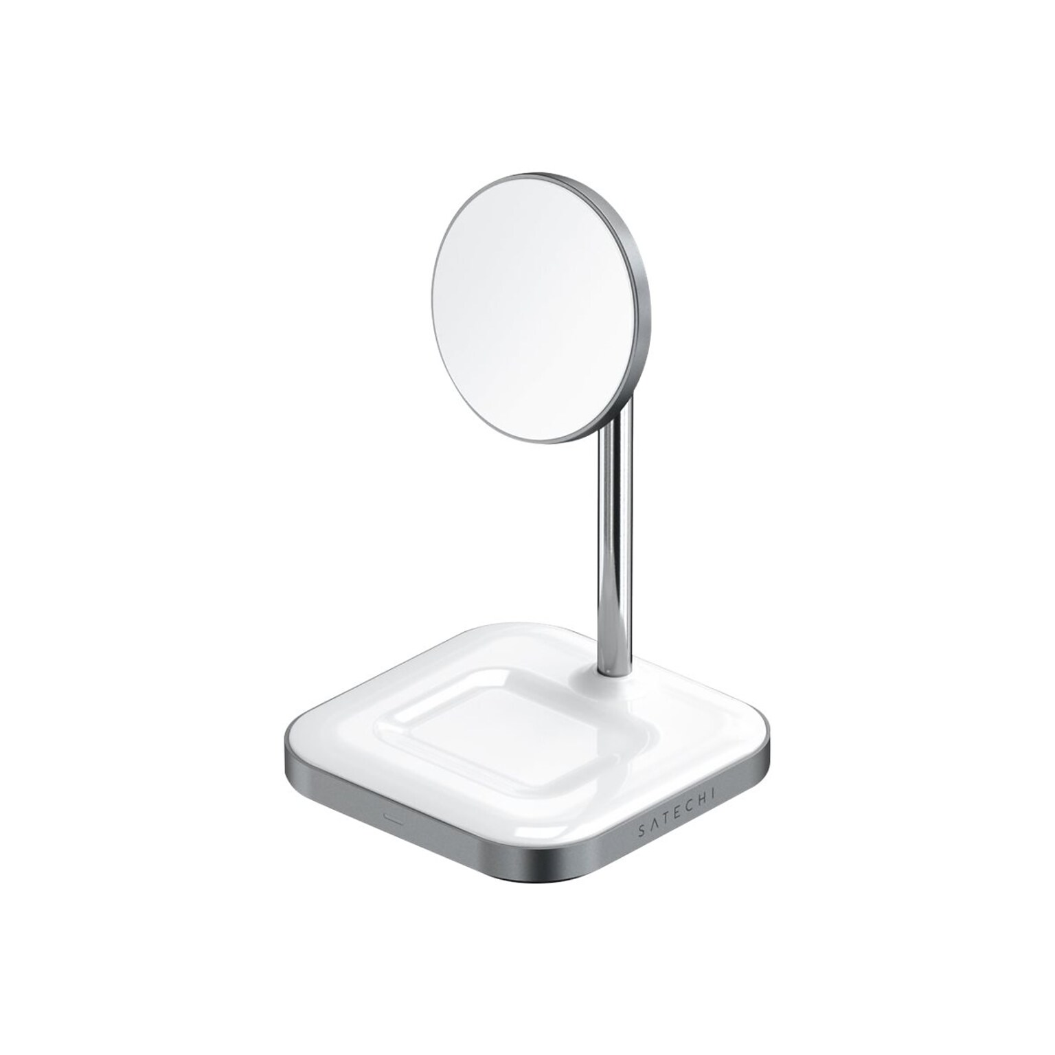 Satechi 2-in-1 Wireless Charging Station for iPhone/AirPods, White/Silver (ST-WMCS2M)