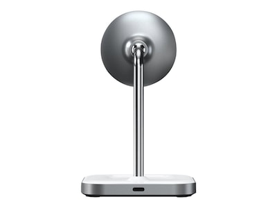 Satechi 2-in-1 Wireless Charging Station for iPhone/AirPods, White/Silver (ST-WMCS2M)