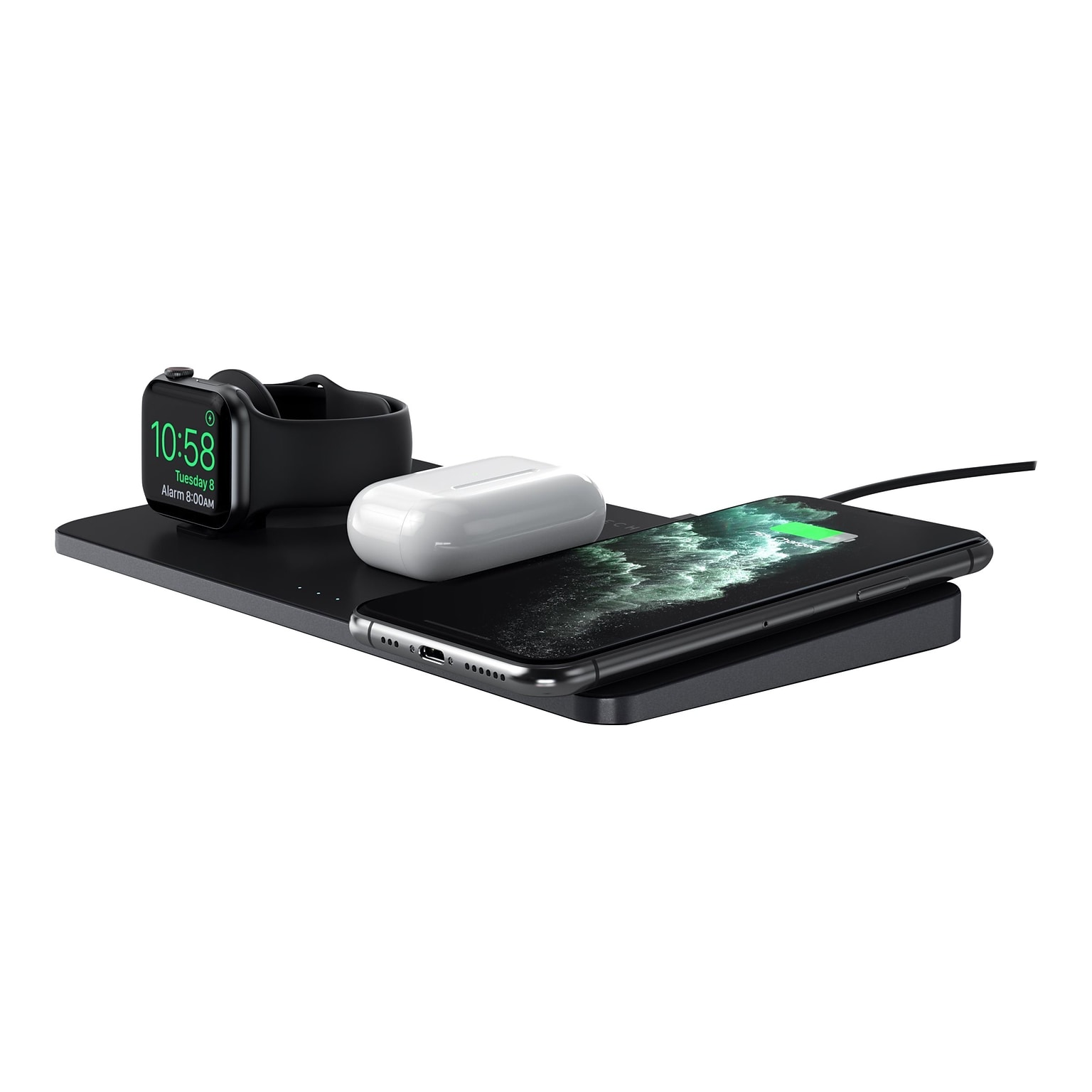 Satechi Trio Wireless Charging Pad for Qi-Enabled Devices, Black (ST-X3TWCPM)