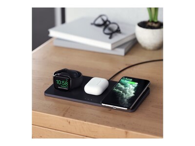 Satechi Trio Wireless Charging Pad for Qi-Enabled Devices, Black (ST-X3TWCPM)