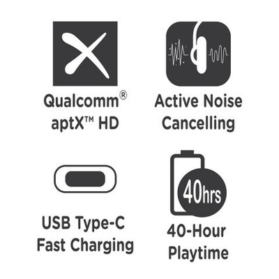 Morpheus 360 Synergy HD Active Noise Cancelling Wireless Bluetooth Headphones with Mic (HP9550HD)