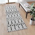 Flash Furniture Beth Collection Polyester 72 x 23.5 Rectangular Machine Made Rug, Ivory/Black (RCC