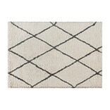 Flash Furniture Shag Style Diamond Trellis Polyester 5 x 7 Rectangle Rug, Ivory/Gray (RCKJ181157IV