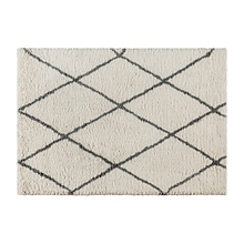 Flash Furniture Roxy Collection Polyester 84 x 61 Rectangular Machine Made Rug, Ivory/Gray (RCKJ18