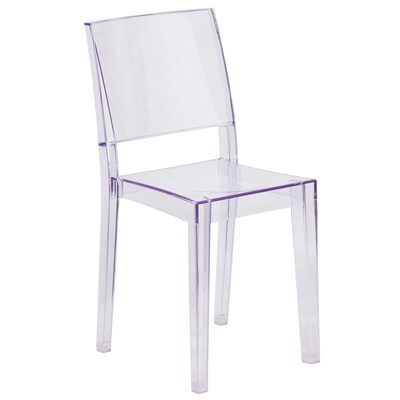 Flash Furniture Phantom Series Plastic/Poly Accent Chair, Armless, Clear (FH121APC)