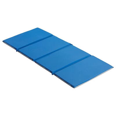 ECR4Kids Sleepy-Time Value Folding Rest Mat Vinyl 4-Section 45 x 19, Gray/Blue, 5/Pk (ELR-0881)