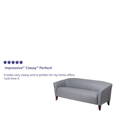 Flash Furniture HERCULES Imperial Series 72.75" LeatherSoft Sofa, Gray (1113GY)