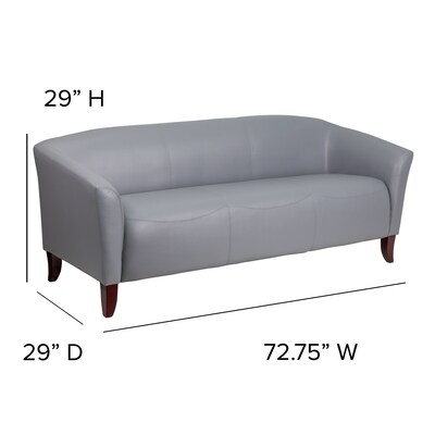 Flash Furniture HERCULES Imperial Series 72.75" LeatherSoft Sofa, Gray (1113GY)