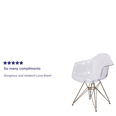 Flash Furniture Alonza Series Clear Plastic Ghost Chair (FH132CPC1)