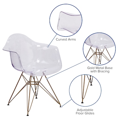Flash Furniture Alonza Series Clear Plastic Ghost Chair (FH132CPC1)