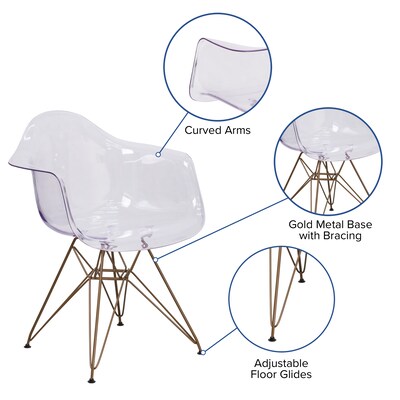 Flash Furniture Alonza Series Clear Plastic Ghost Chair (FH132CPC1)