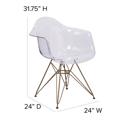 Flash Furniture Alonza Series Clear Plastic Ghost Chair (FH132CPC1)