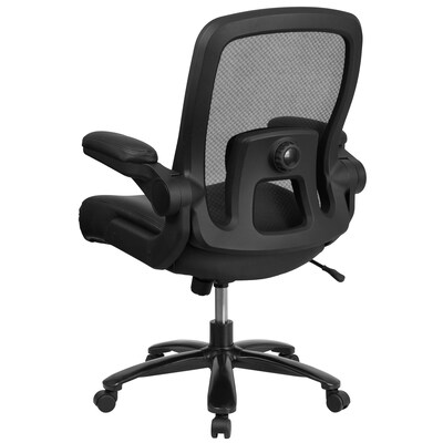 Flash Furniture HERCULES Series Mesh/LeatherSoft Swivel Big & Tall Executive Office Chair, Black (BT20180LEA)