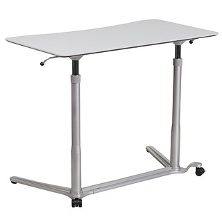 Flash Furniture 37W Sit-Down-Stand-Up Computer Desk, Light Gray (NANIP61)
