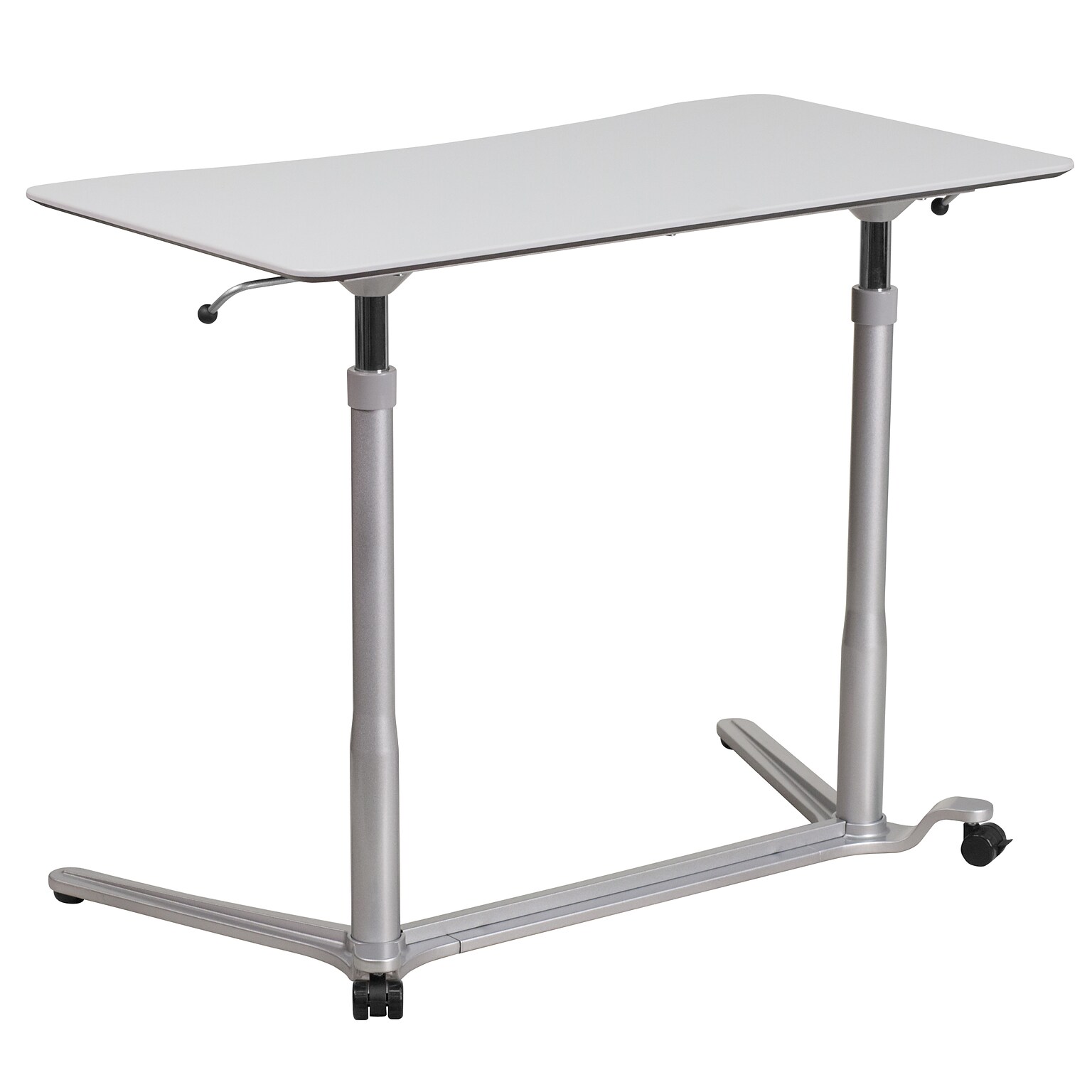 Flash Furniture Merritt 37W Rectangular Adjustable Standing Computer Desk, Light Gray (NANIP61)