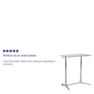 Flash Furniture Merritt 37"W Rectangular Adjustable Standing Computer Desk, Light Gray (NANIP61)