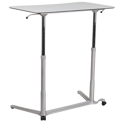 Flash Furniture Merritt 37"W Rectangular Adjustable Standing Computer Desk, Light Gray (NANIP61)