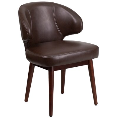 Flash Furniture Comfort Back Series Faux Leather Guest Chair, Brown (BT4BN)