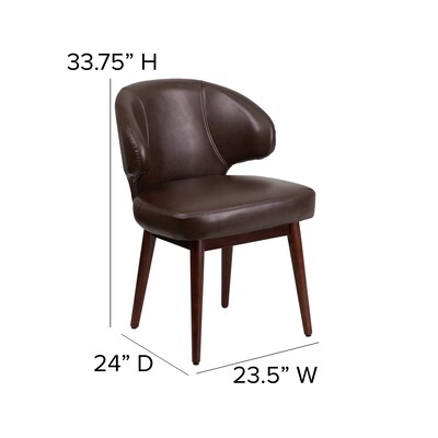 Flash Furniture Comfort Back Series Faux Leather Guest Chair, Brown (BT4BN)