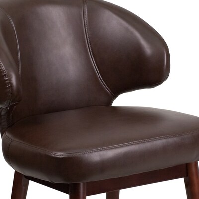 Flash Furniture Comfort Back Series Faux Leather Guest Chair, Brown (BT4BN)