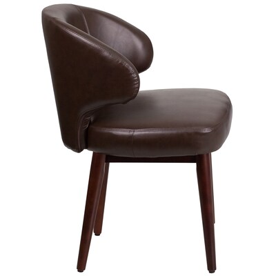 Flash Furniture Comfort Back Series Faux Leather Guest Chair, Brown (BT4BN)