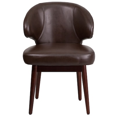 Flash Furniture Comfort Back Series Faux Leather Guest Chair, Brown (BT4BN)